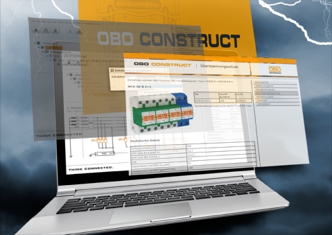Planungssoftware Construct von OBO für den Laptop