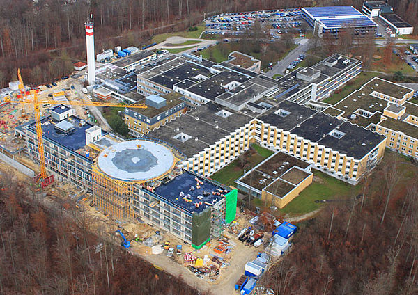 Bau der Klinik Heidenheim von oben