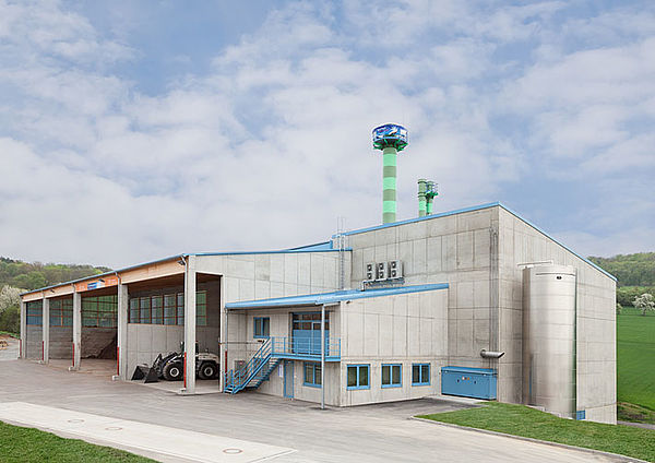Gebäude des Naturwärmekraftwerks in Bad Mergentheim